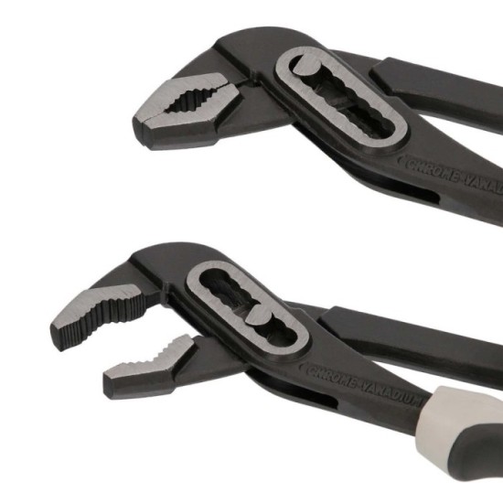Tenazas Apertura Múltiple Negra Plus 250 mm, mangos Engomados DIN 8976, Pico De Loro, Alicates Extensibles, Tenazas Fontanero al