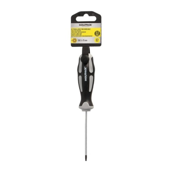 Destornillador Torx Inviolable Acero S2 Mango TPR Bimaterial, Medida T08 x Ø 3,0 x 75 mm, al por Mayor | Almacén de Ferretería