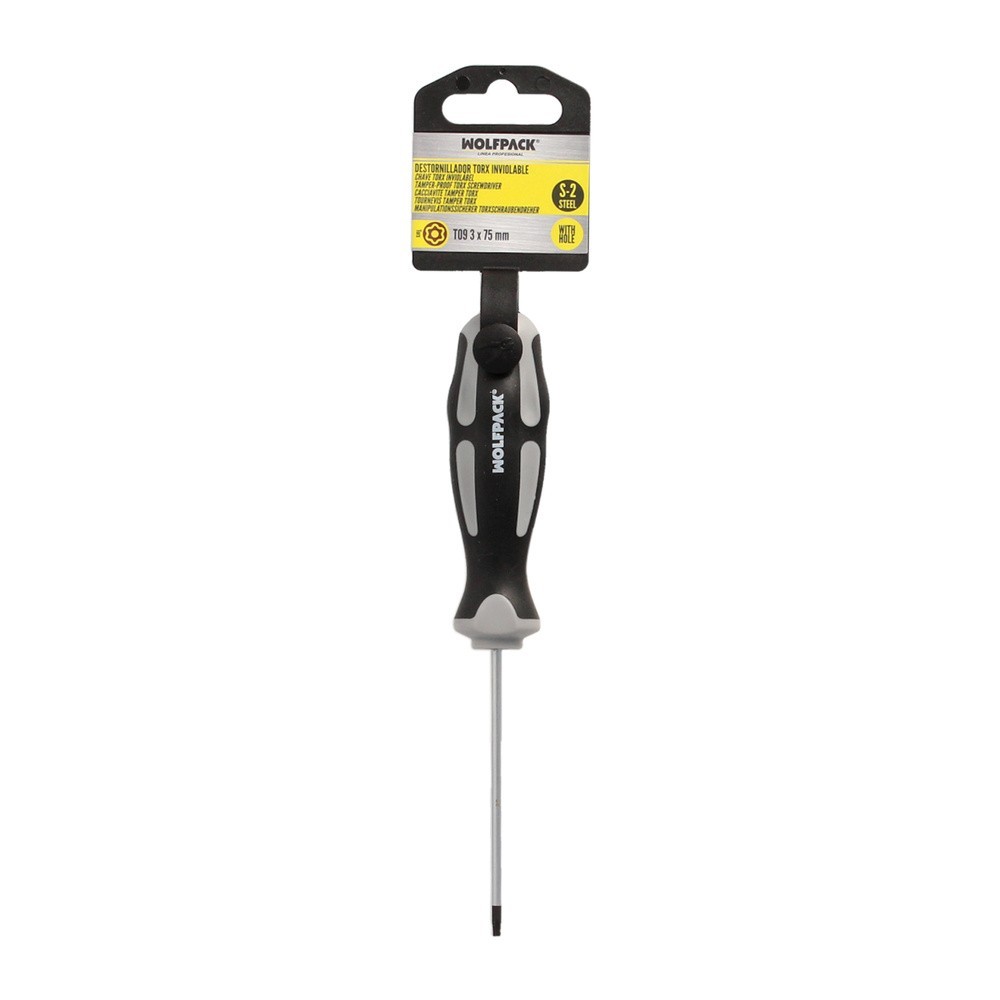 Destornillador Torx Inviolable Acero S2 Mango TPR Bimaterial, Medida T09 x Ø 3,0 x 75 mm, al por Mayor | Almacén de Ferretería