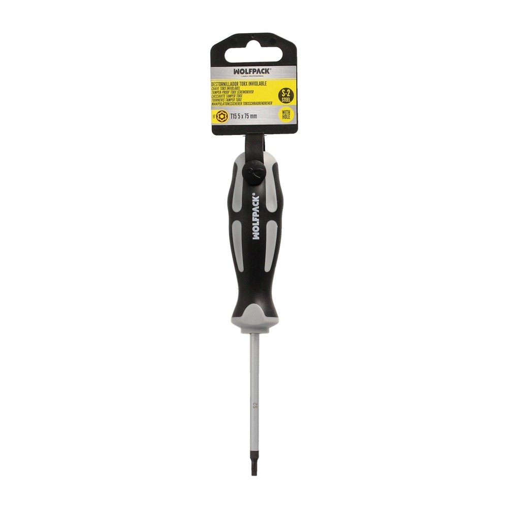 Destornillador Torx Inviolable Acero S2 Mango TPR Bimaterial, Medida T15 x Ø 5,0 x 75 mm, al por Mayor | Almacén de Ferretería