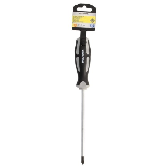 Destornillador Phillips Acero S2 Mango TPR Bimaterial, Medida PH 2 x Ø 6,0 x 150 mm,  DIN5262, al por Mayor | Almacén de Ferrete