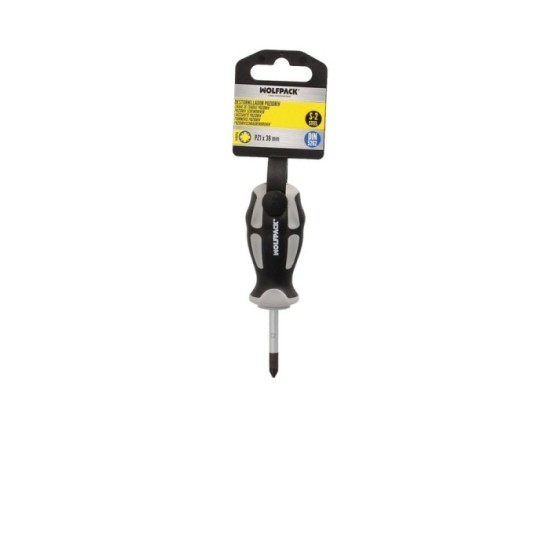 Destornillador Pozidriv Acero S2 Mango TPR Bimaterial, Medida PZ 1 x Ø 5 x 38 mm,  DIN5262, al por Mayor | Almacén de Ferretería