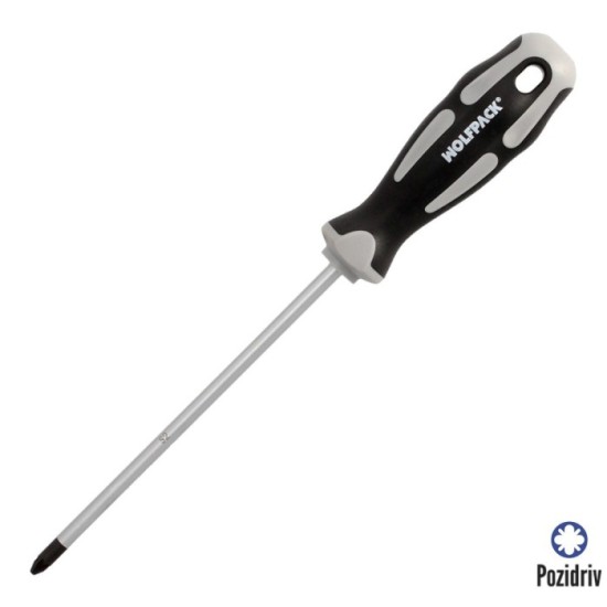 Destornillador Pozidriv Acero S2 Mango TPR Bimaterial, Medida PZ 2 x Ø 6 x 150 mm,  DIN5262, al por Mayor | Almacén de Ferreterí