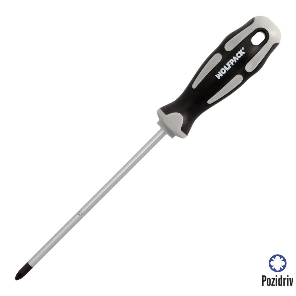Destornillador Pozidriv Acero S2 Mango TPR Bimaterial, Medida PZ 2 x Ø 6 x 150 mm,  DIN5262, al por Mayor | Almacén de Ferreterí