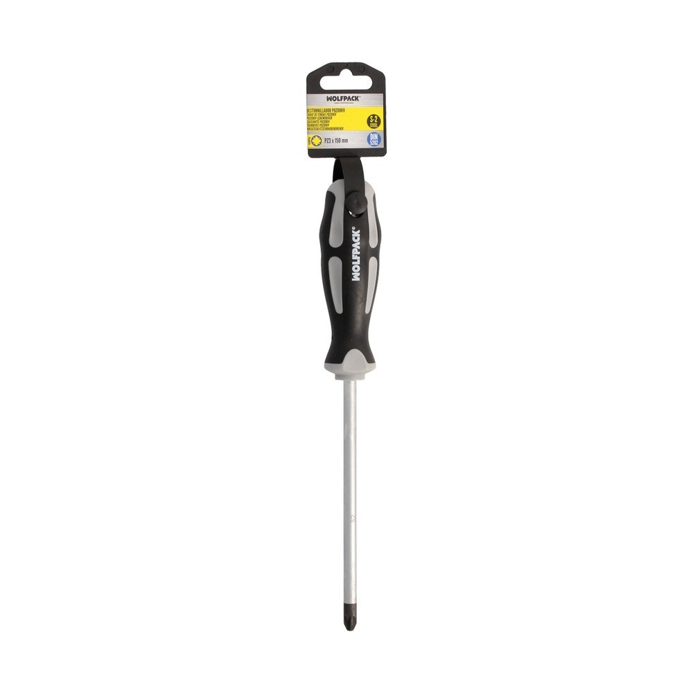 Destornillador Pozidriv Acero S2 Mango TPR Bimaterial, Medida PZ 3 x Ø 8 x 150 mm,  DIN5262, al por Mayor | Almacén de Ferreterí