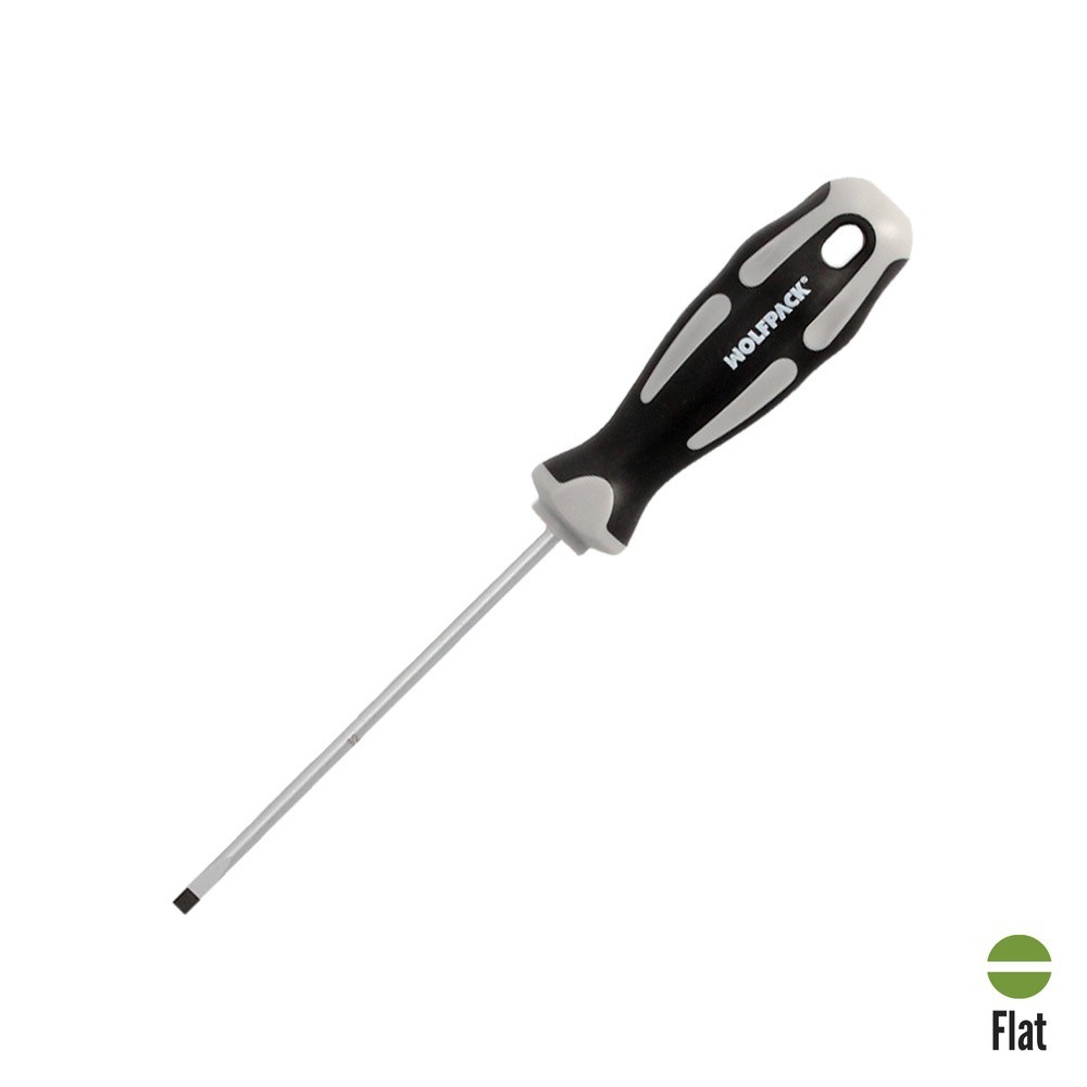 Destornillador Plano Vaciado Acero S2 Mango TPR Bimaterial, Medida 0,8 x Ø 4,0 x 100 mm,  DIN5265 al por Mayor | Almacén de Ferr