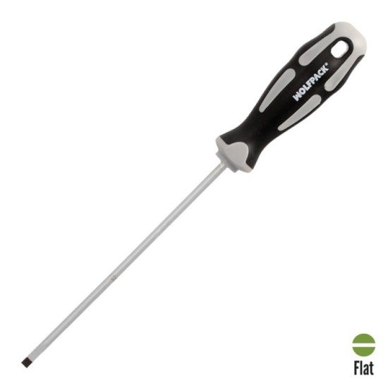 Destornillador Plano Vaciado Acero S2 Mango TPR Bimaterial, Medida 1,0 x Ø 5,0 x 150 mm,  DIN5265 al por Mayor | Almacén de Ferr