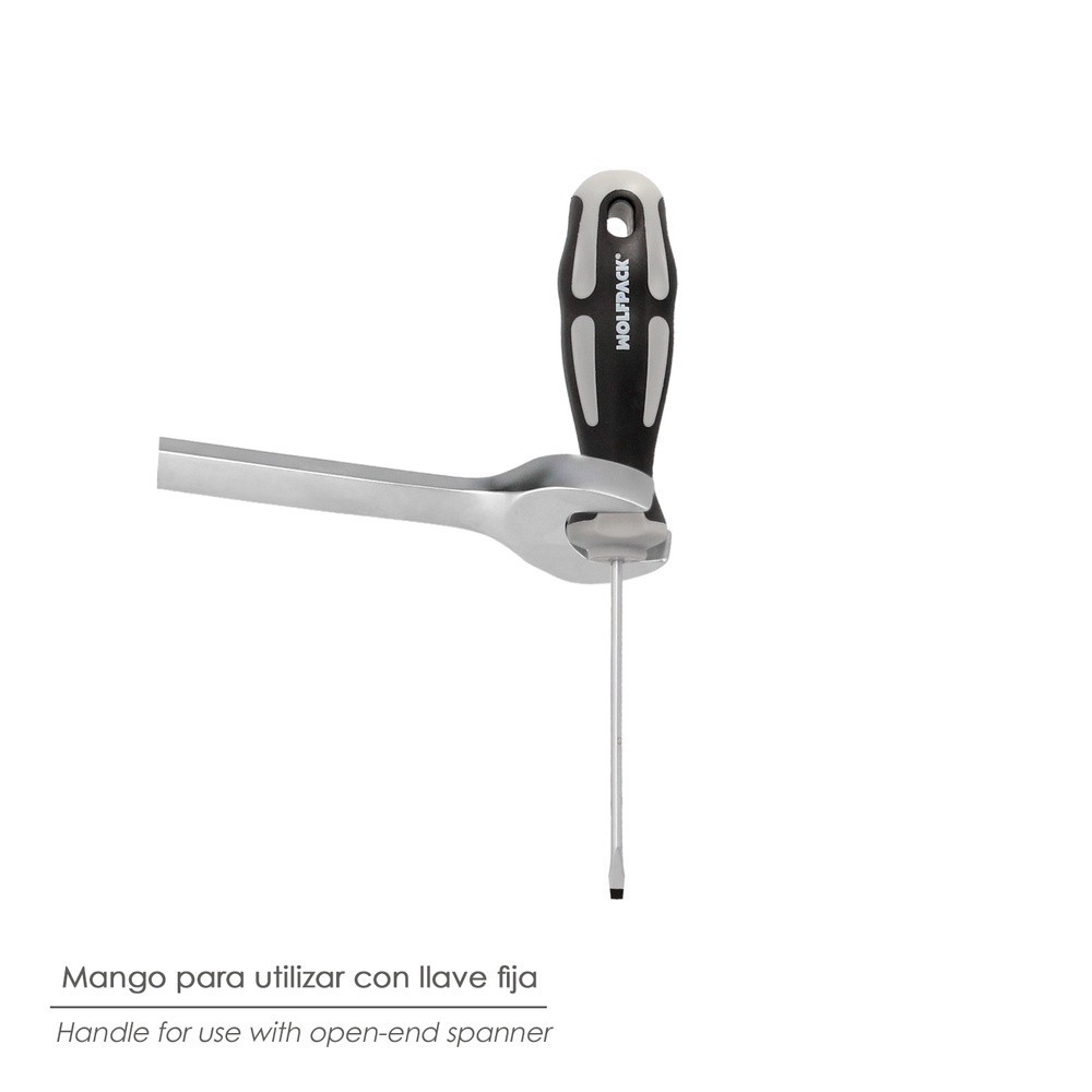Destornillador Plano Vaciado Acero S2 Mango TPR Bimaterial, Medida 1,0 x Ø 5,0 x 150 mm,  DIN5265 al por Mayor | Almacén de Ferr