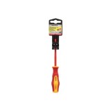 Destornillador Plano Aislado Certificado VDE 1,000 V, Medida 0,5 x Ø 3,0 x 100 mm, Destornillador Seguridad Electricista al por 