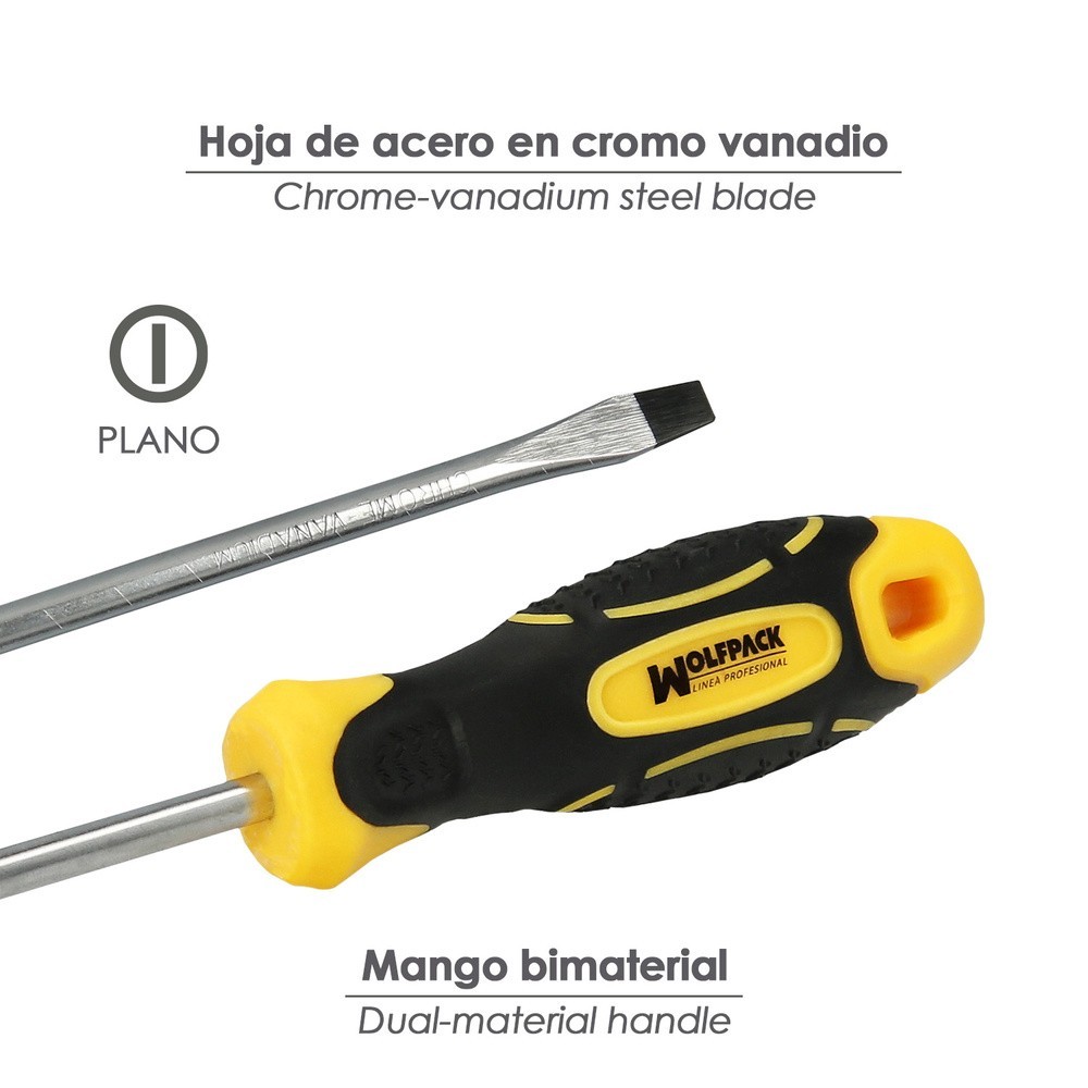 Destornillador Bimaterial Boca Estampada 3x100 mm, al por Mayor | Almacén de Ferretería