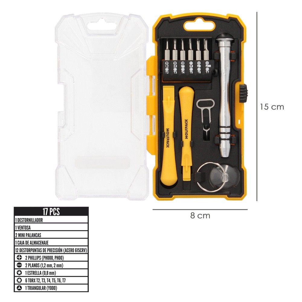 Kit Herramientas Reparacion Smartphones 17 Piezas al por Mayor | Almacén de Ferretería