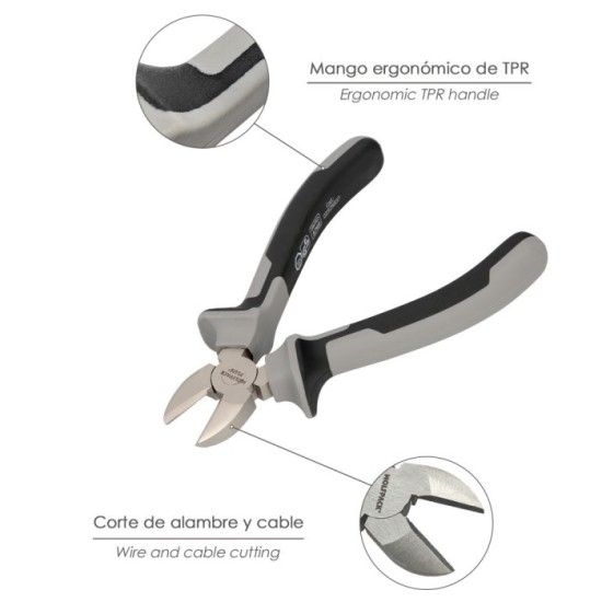 Alicates Corte Diagonal 175 mm, Acero Cromo Vanadio DIN-ISO 5749  Pelacables, Corta Cables, Pelador Cables al por Mayor | Almacé