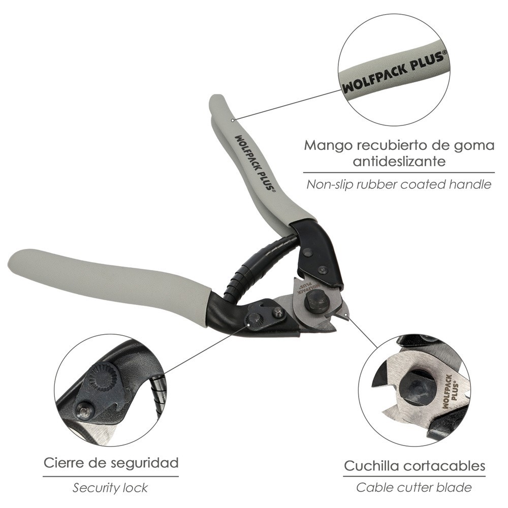 Cortacables 190 mm, Acero Corta Cables, Pelador Cables, Cortador De Cables, al por Mayor | Almacén de Ferretería
