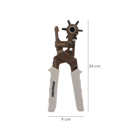 Sacabocados Estrella Industrial 225 mm, Agujeros de Ø 2,0 a 4,5 mm, Alicates Agujeros, Perforador Cuero, Alicates Cinturones, al