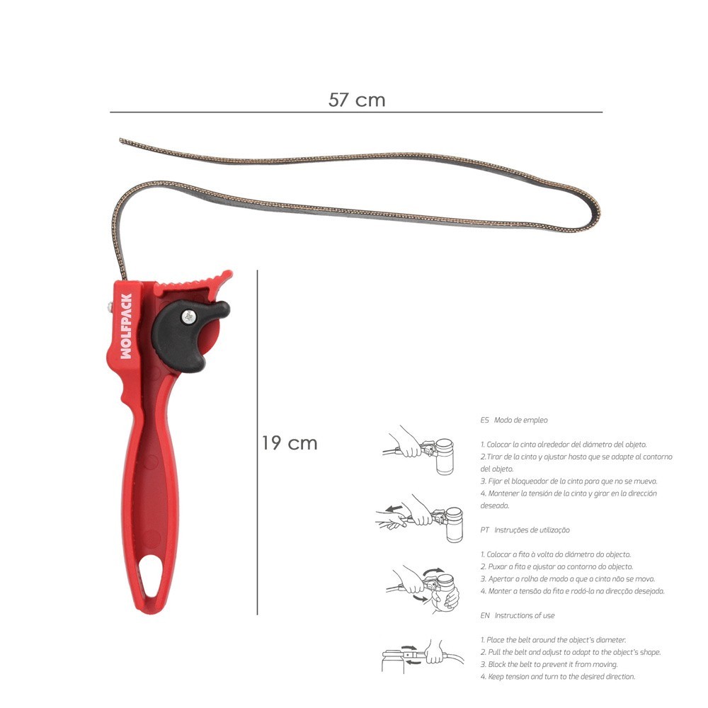 Llave Cinta Abretodo Ø 5 A Ø 16 cm, cinta Caucho Reforzado, Llave Filtros, Llave Tubos, Llave Tuberias, Llave Tapas, al por Mayo