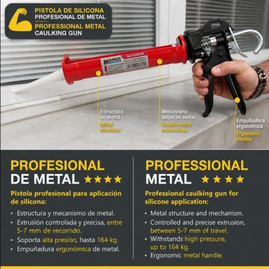 Pistola Silicona Profesional  Roja / Negra Profesional al por Mayor | Almacén de Ferretería