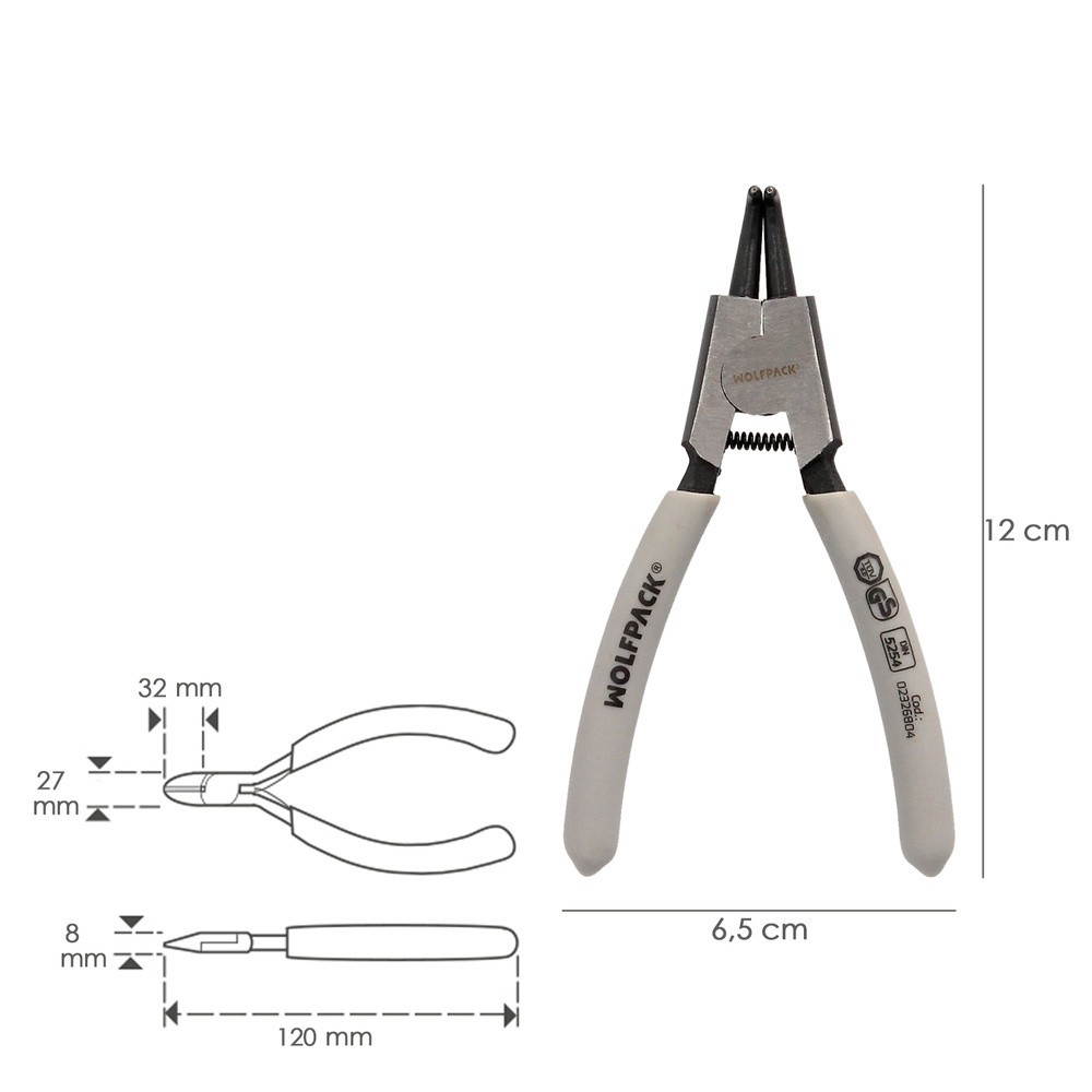 Alicates Arandelas Exteriores Curvo 125 mm, Acero Din 5254, Anillos De Presion, Anillos De Retención, Arandelas Circlips al por 