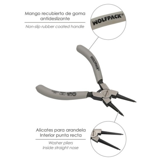Alicates Arandelas Interiores Recto 125 mm, Acero Din 5256, Anillos De Presion, Anillos De Retención, Arandelas Circlips al por 