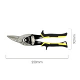 Tijeras Chapa Corte Derechas 250 mm, Hoja Acero Al Carbono, Mangos Engomados, Con Dientes Serrados, Cortachapa, Tijera Aviacion 