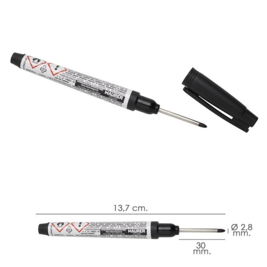 Rotulador Marcador Punta Larga Negro, Marcador Agujeros Profundos, Marcador Zonas Dificil Acceso, Trazador, Rotulador Obras, al 