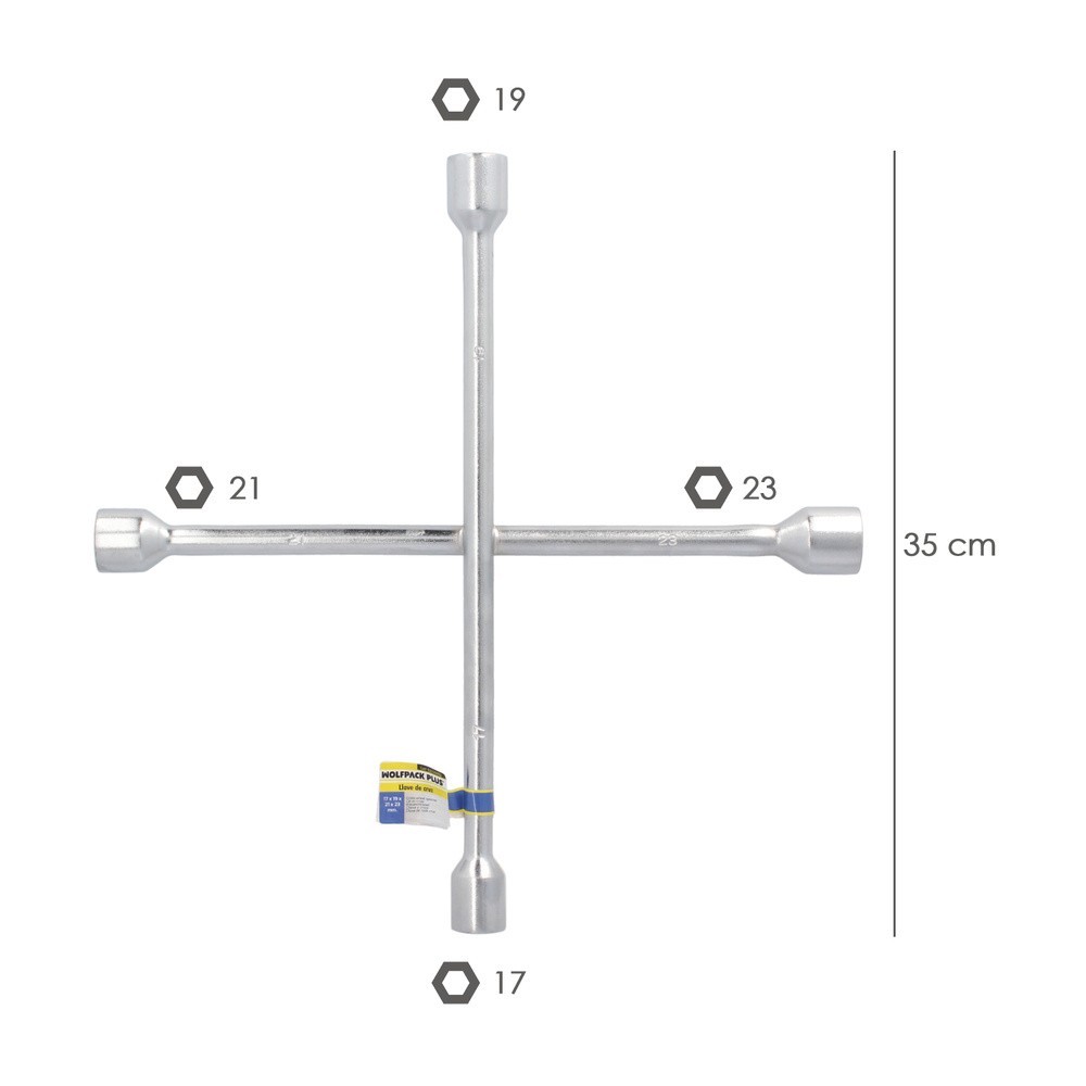 Llave Cruz Wolfpack 17x19x21x23 mm, Para Coche al por Mayor | Almacén de Ferretería