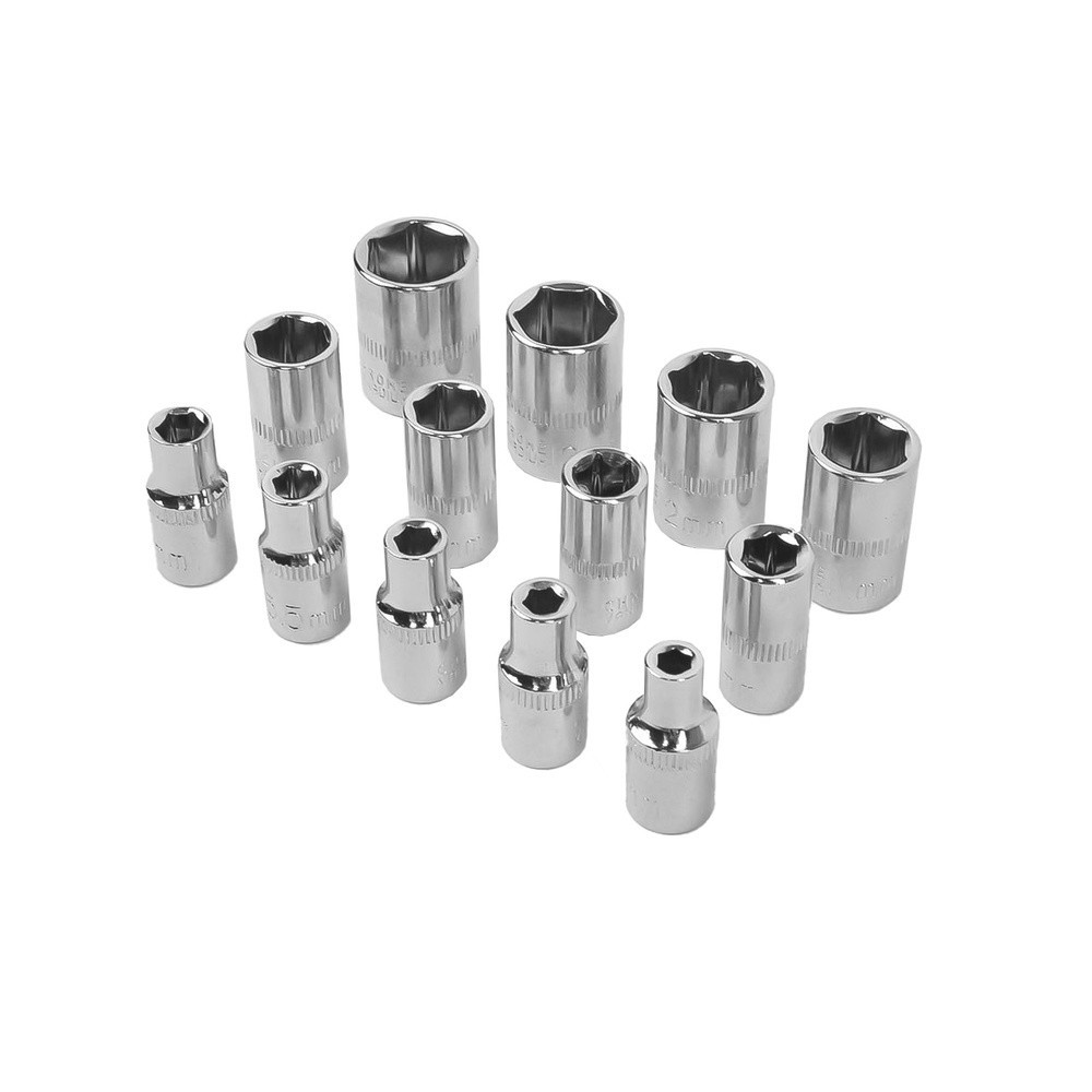 Juego Llaves De Vaso y Puntas 1/4" 46 Piezas, Con Apadtador, Cromo Vanadio, Kit Llave Combinada, Kit Carraca, Juego Llaves Vaso 