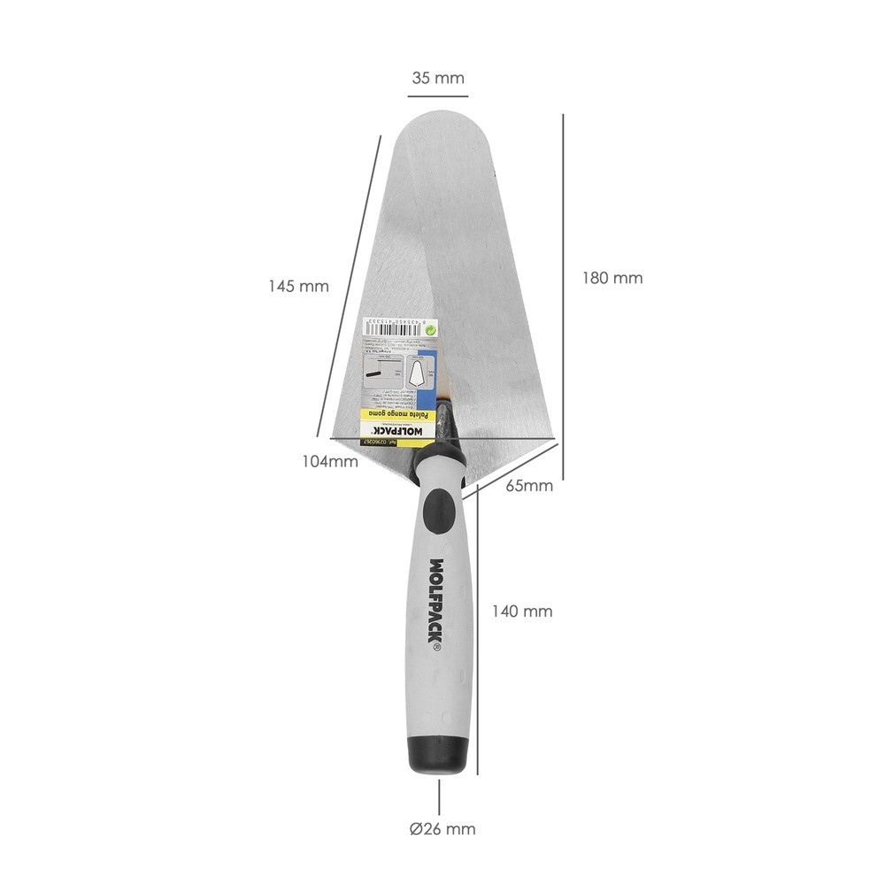 Paleta Wolfpack Plus Mango de Goma 348  180mm, al por Mayor | Almacén de Ferretería