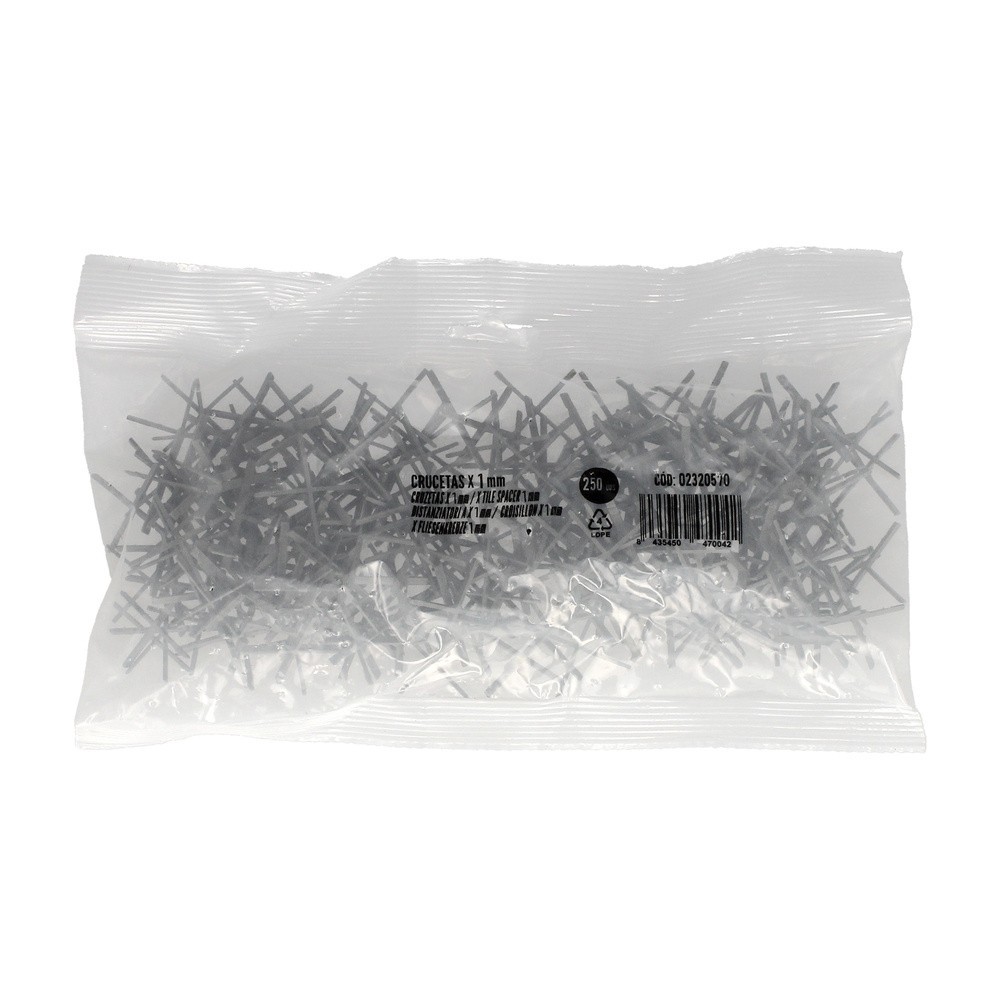 Crucetas Cruz / Separadores Para Suelos Ceramicos 1 mm, (Bolsa 250 Piezas) al por Mayor | Almacén de Ferretería