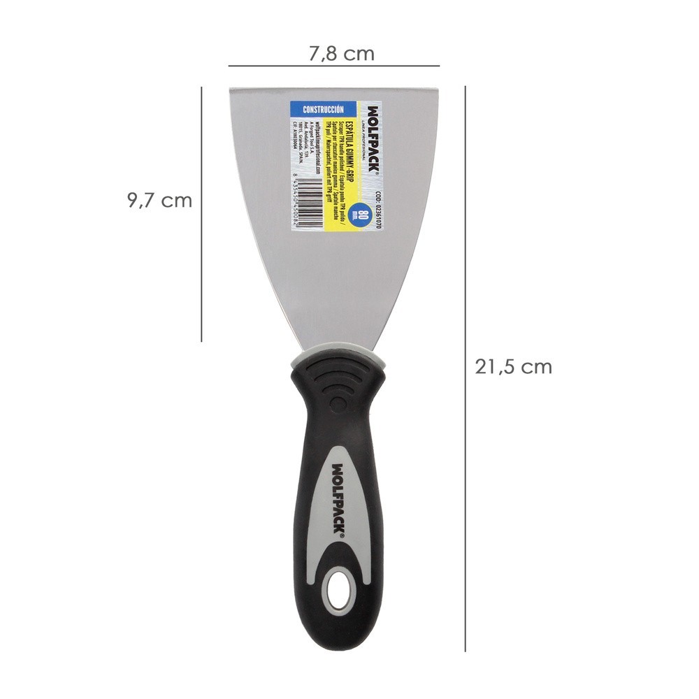 Espatula Mango Gummy Grip Hoja 80 mm, Aplicar Yeso, Pintora, Masillas, Pladur, etc, al por Mayor | Almacén de Ferretería