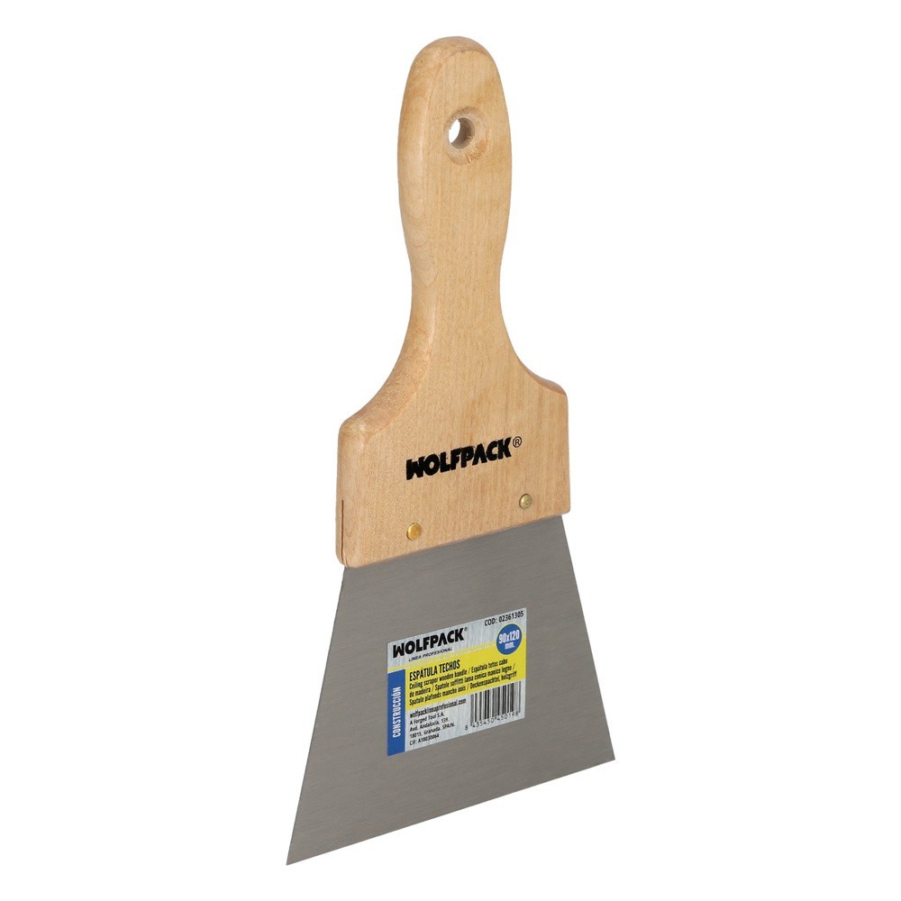 Espatula Techos Mango Madera Hoja Acero 90 x 120 mm, Aplicar Yeso, Pintora, Masillas, Pladur, etc, al por Mayor | Almacén de Fer