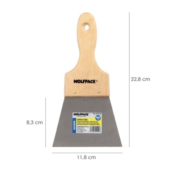 Espatula Techos Mango Madera Hoja Acero 90 x 120 mm, Aplicar Yeso, Pintora, Masillas, Pladur, etc, al por Mayor | Almacén de Fer