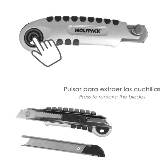 Cutter Aluminio Profesional 18mm Con 5 Hojas Acero Sk5 al por Mayor | Almacén de Ferretería