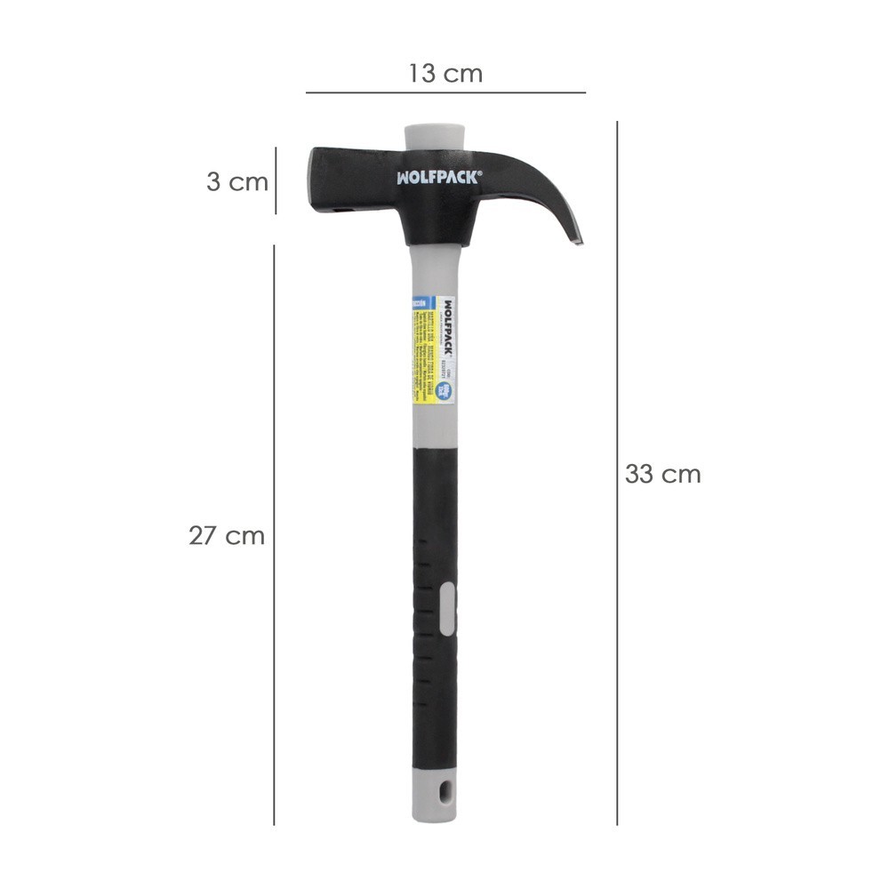 Martillo Uña Mango Fibra Vidrio Mango Fibra Vidrio Con Empuñadura Antideslizante, 600 Gramos 33 cm, al por Mayor | Almacén de Fe