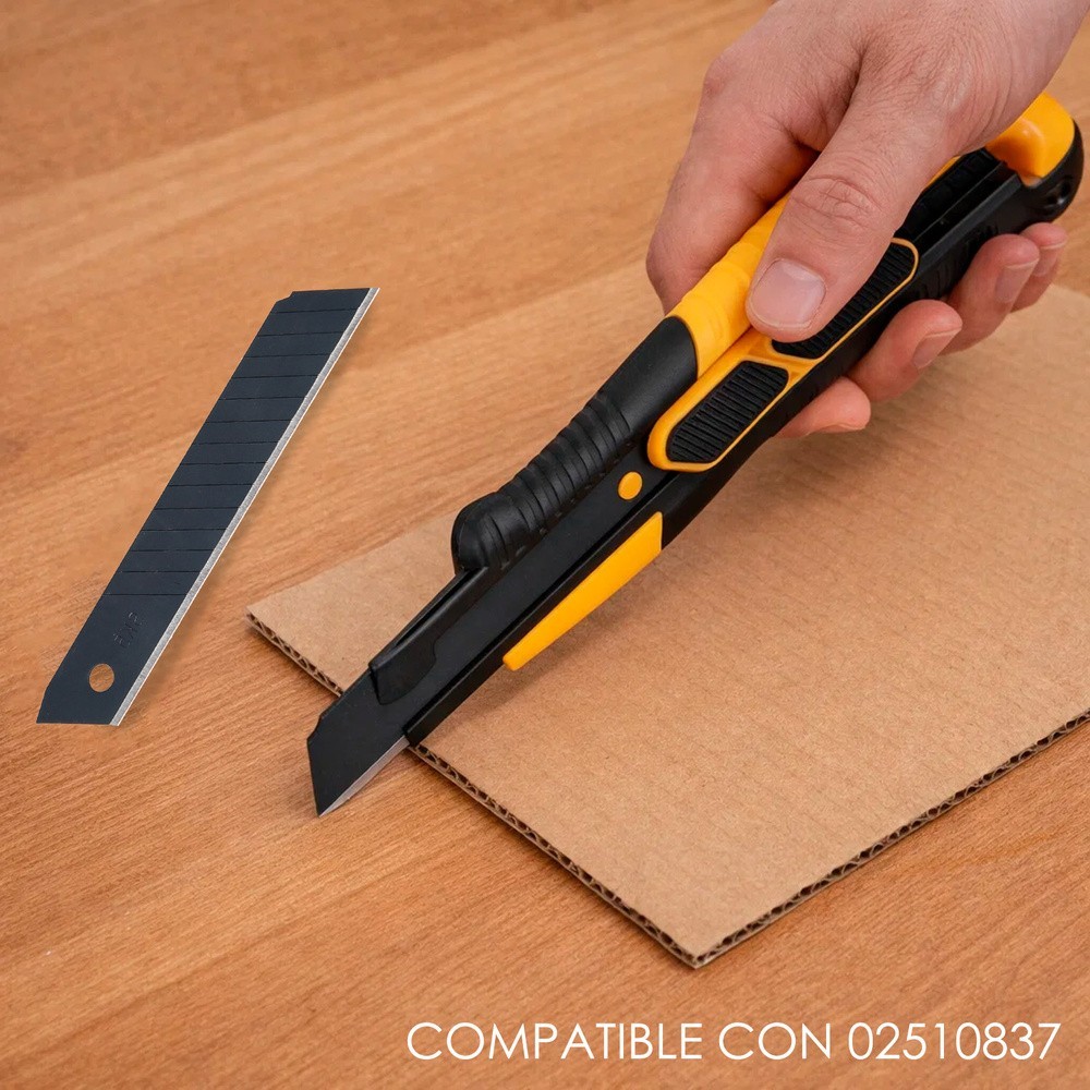 Hoja Cutter 18 mm, (Estuche 10 piezas) Acero SK5 Pavonada al por Mayor | Almacén de Ferretería
