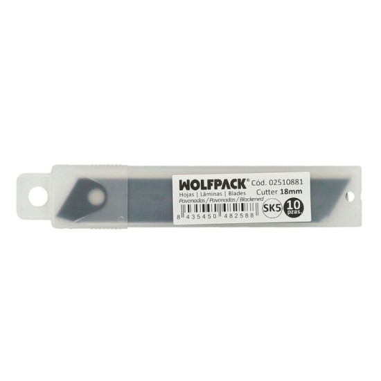 Hoja Cutter 18 mm, (Estuche 10 piezas) Acero SK5 Pavonada al por Mayor | Almacén de Ferretería