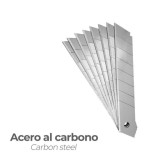 Hoja Cutter 18 mm, (Estuche 10 Piezas) Acero al Carbono, al por Mayor | Almacén de Ferretería