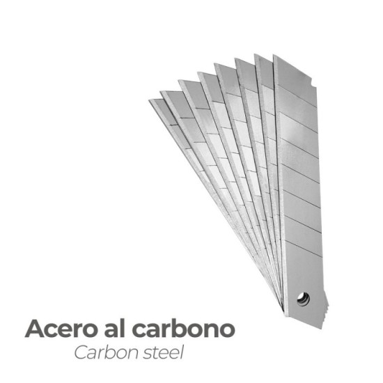 Hoja Cutter 25 mm, (Estuche 10 Piezas) Acero Sk5 al por Mayor | Almacén de Ferretería