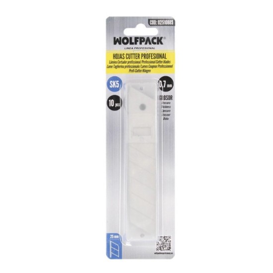 Hoja Cutter 25 mm, (Estuche 10 Piezas) Acero Sk5 al por Mayor | Almacén de Ferretería