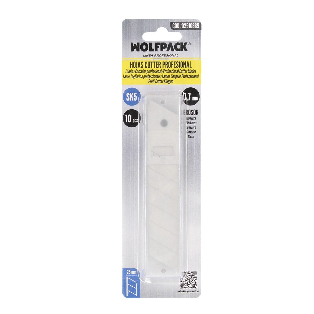 Hoja Cutter 25 mm, (Estuche 10 Piezas) Acero Sk5 al por Mayor | Almacén de Ferretería