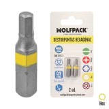 Puntas Destornillador Hexagonal 4,0 mm, (2 Piezas), Acero S2 al Cromo Vanadio, Puntas Hexagonales, Destorpuntas, al por Mayor | 