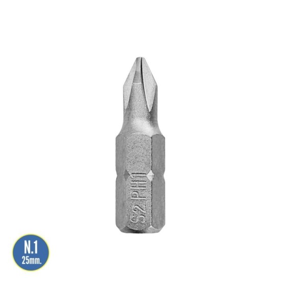Puntas Destornillador Phillips Nº 1 (50 Piezas), Acero S2 al Cromo Vanadio, Puntas Hexagonales, Destorpuntas, al por Mayor | Alm