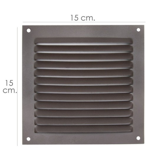 Rejilla Ventilación Atornillar 15x15 cm, Aluminio Color Marrón al por Mayor | Almacén de Ferretería