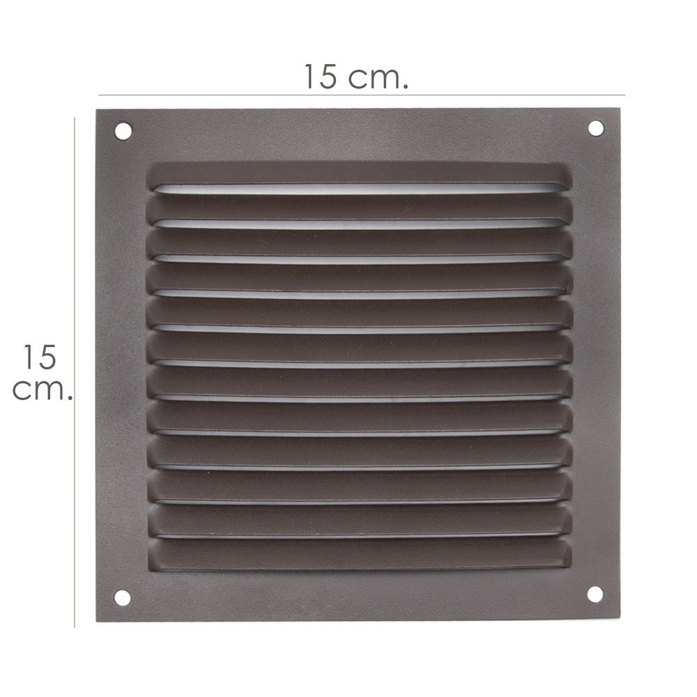 Rejilla Ventilación Atornillar 15x15 cm, Aluminio Color Marrón al por Mayor | Almacén de Ferretería