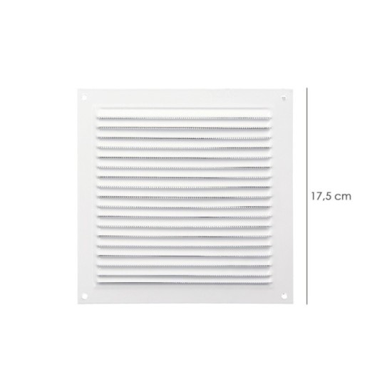 Rejilla Ventilación Aluminio Con Mosquitera Atornillable 175 x 175 mm, Color Blanco al por Mayor | Almacén de Ferretería