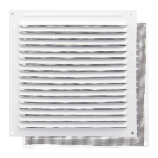 Rejilla Ventilación Aluminio Con Mosquitera Atornillable 200 x 200 mm, Color Blanco al por Mayor | Almacén de Ferretería