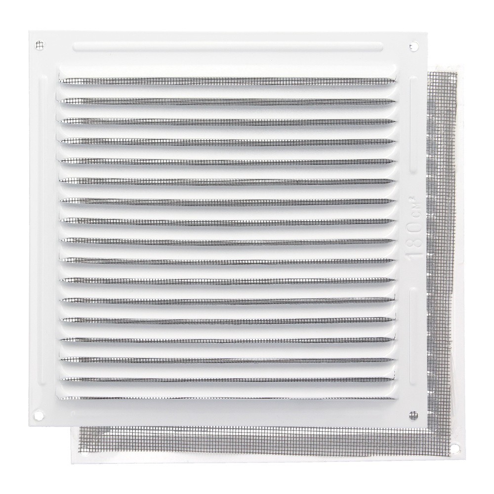 Rejilla Ventilación Aluminio Con Mosquitera Atornillable 200 x 200 mm, Color Blanco al por Mayor | Almacén de Ferretería