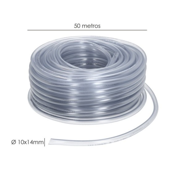 Tubo Transparente De Nivel 10x14 mm, Rollo 50 metros, al por Mayor | Almacén de Ferretería