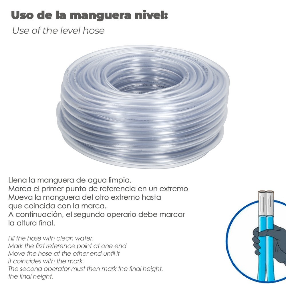 Manguera Transparente Nivel 14x18 mm, Rollo 50 metros al por Mayor | Almacén de Ferretería