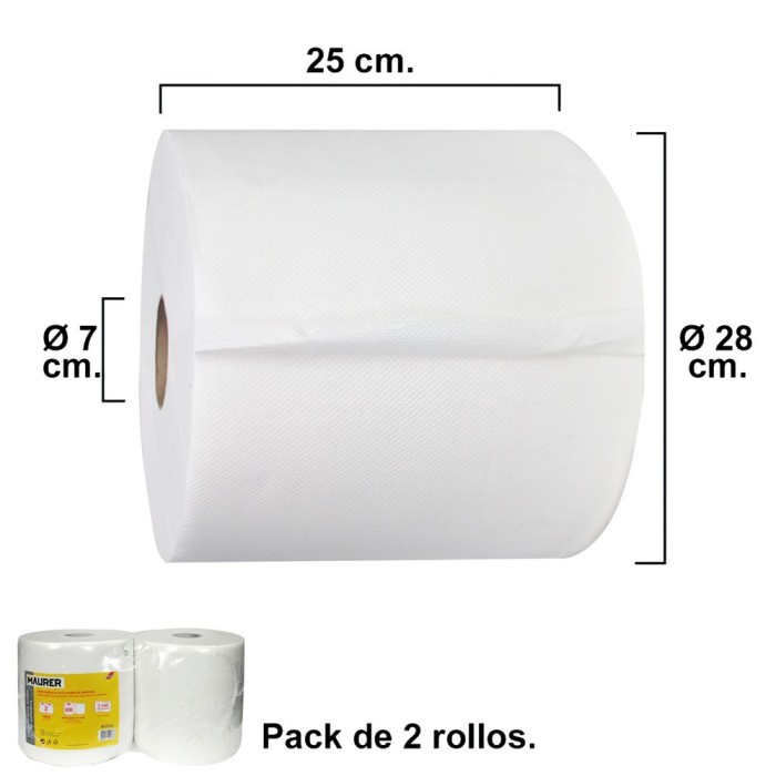 Rollo Papel Secamanos Industrial  800 Servicios Por Rollo (2 Rollos) al por Mayor | Almacén de Ferretería