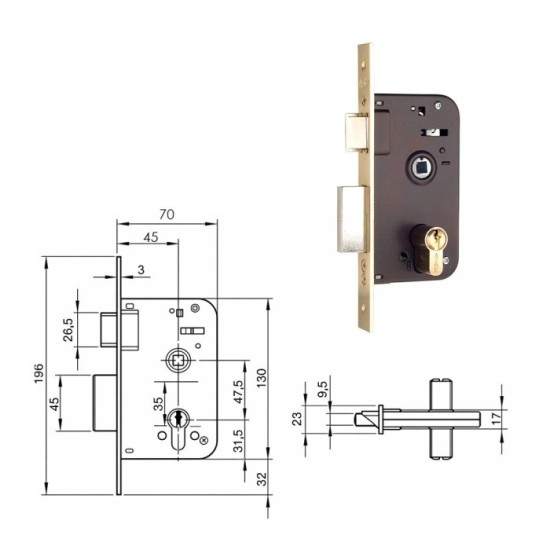 Cerradura Yale  600-hl/70x45 al por Mayor | Almacén de Ferretería